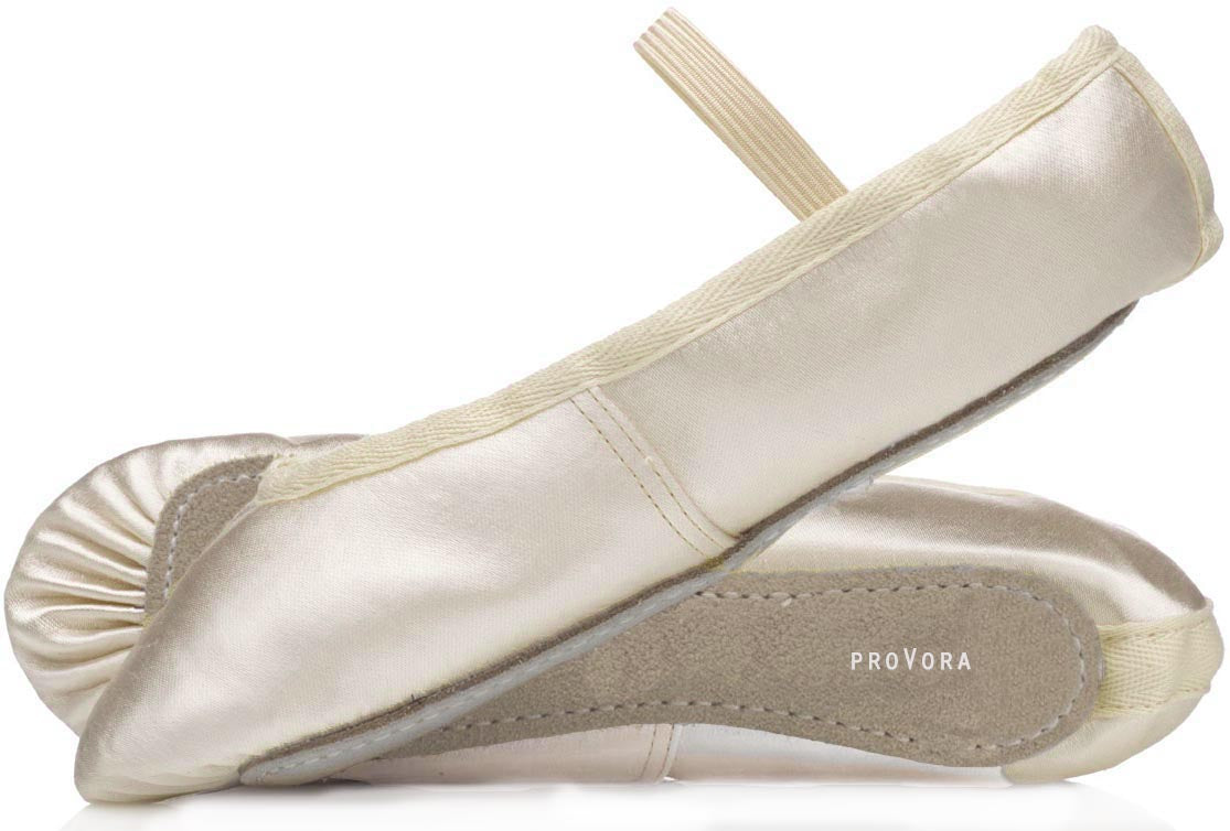 Satin Ballet Shoes, Ivory by ProVora