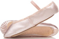 Pink satin ballet shoes, full sole with pre sewn elastic