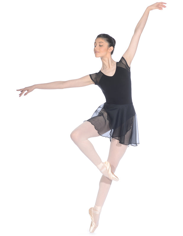 Black Georgette Wrapover Gina Skirt