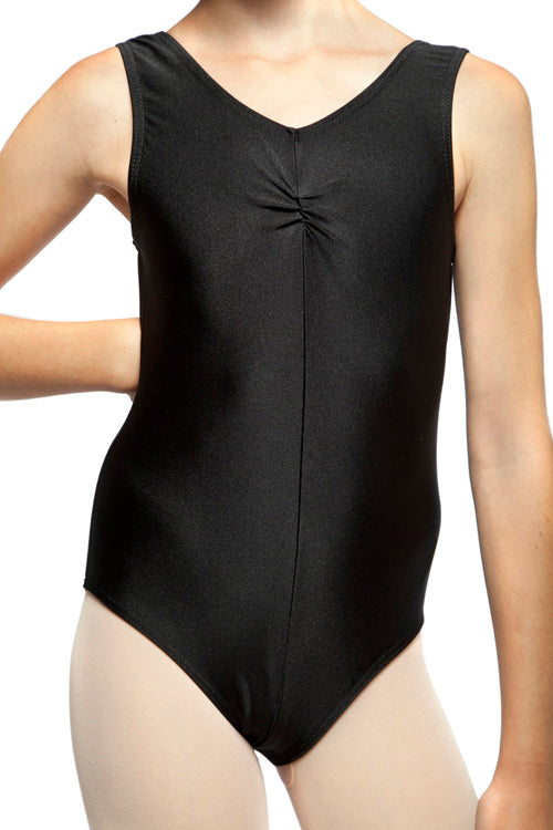 Black Sleeveless Leotard with ruche
